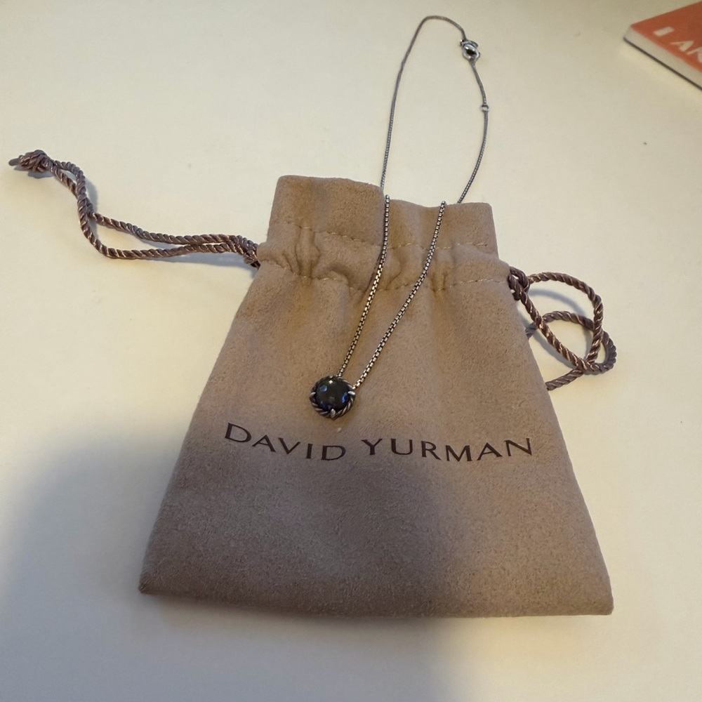 David Yurman Sterling Silver Chatelaine Amethyst Pendant Necklace